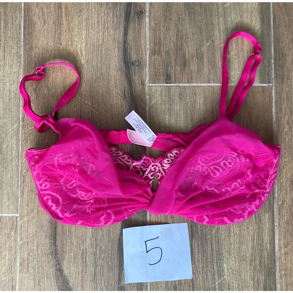 Vintage y2k NWOT Victoria's Secret Bra 34C Pink Lace - Picture 6 of 11